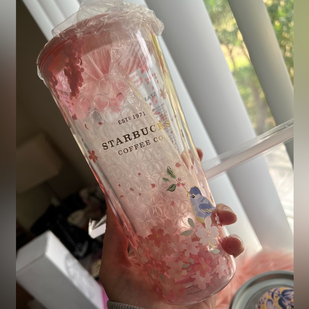 Starbucks Overseas China Cherry Blossom Glass Tumbler 2022 - Picture 3 of 9